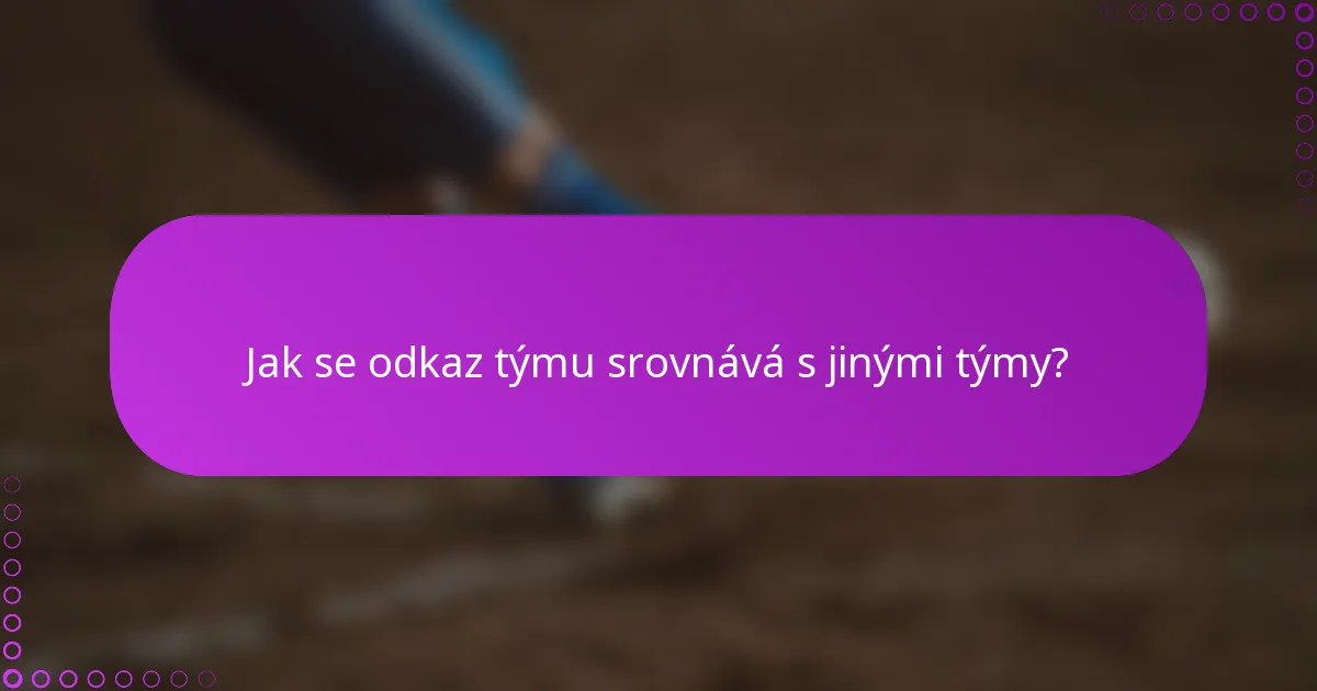 Jak se odkaz týmu srovnává s jinými týmy?