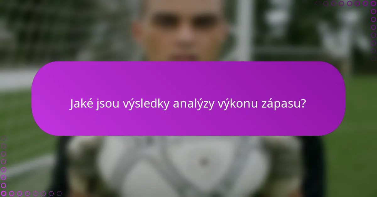 Jaké jsou výsledky analýzy výkonu zápasu?