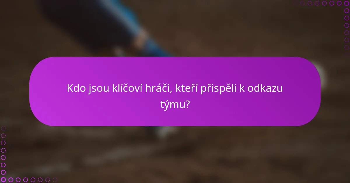 Kdo jsou klíčoví hráči, kteří přispěli k odkazu týmu?